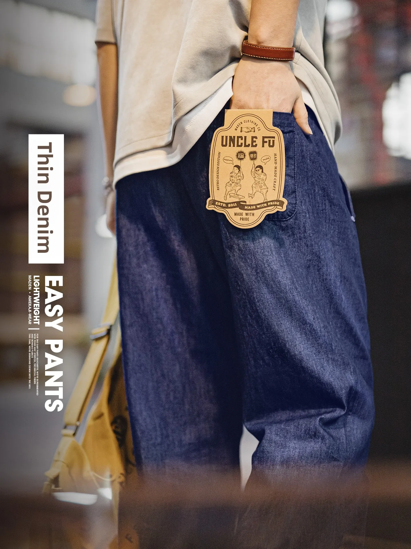 

Джинсы Madden Workwear American Denim, синие, тонкие, широкие, прямые, свободные, повседневные, длинные, мужские, весенние, хлопковые, стандартного кроя