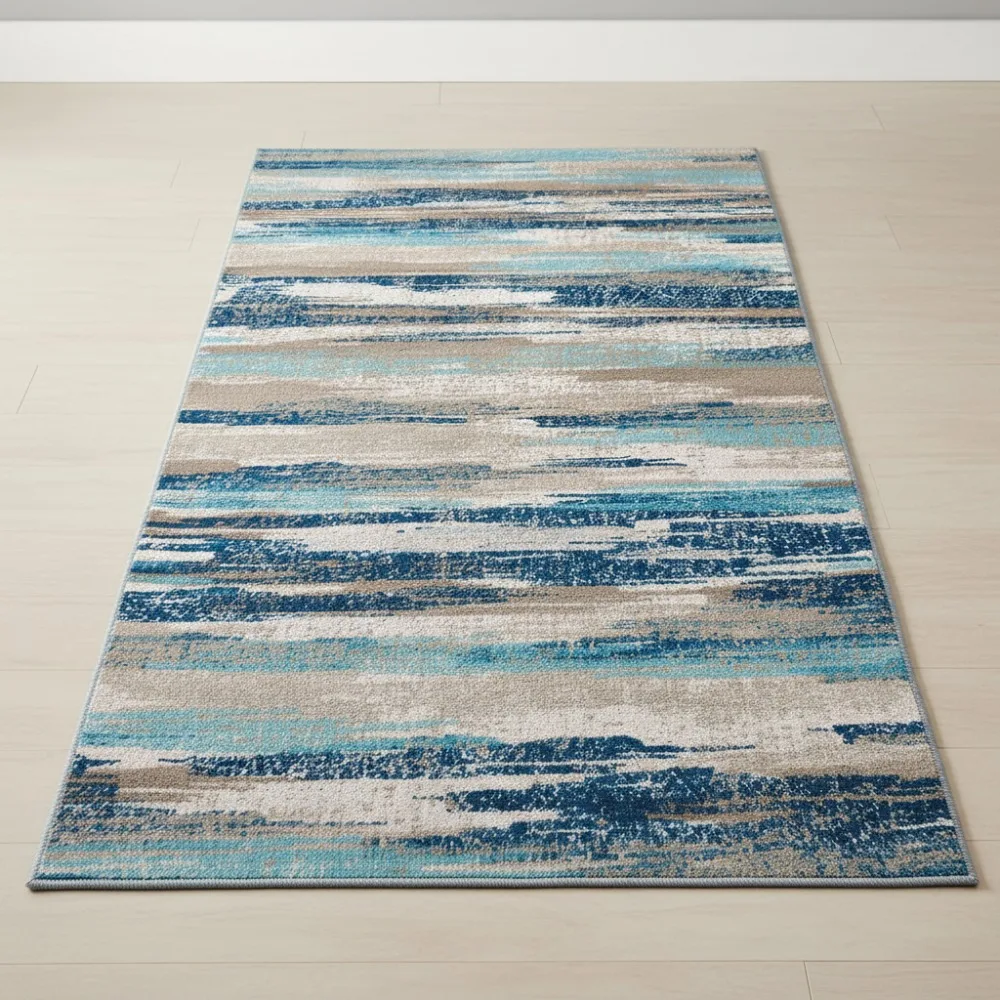 

Modern Abstract Washable Non-Slip Area Rug 3x5 Soft Kitchen Entryway Bedroom Office Home Decor Blue