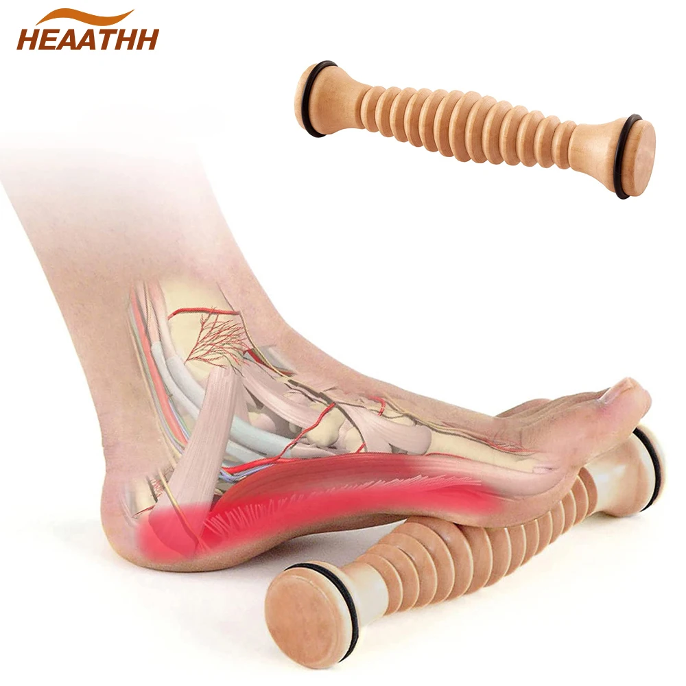 Wooden Foot Roller, Foot Massager for Plantar Fasciitis, Stress Relief, Relaxation Wood Massge