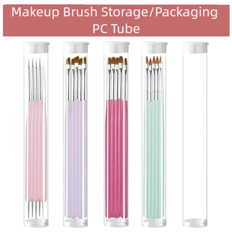 10PCS PVC PC Clear Storage Tube Portable Toothbrush Packaging Box with Cap School Office Supply Storage Round Tube Tool