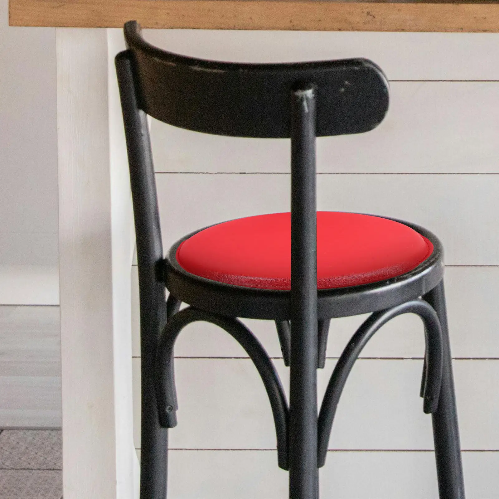 

1pc Round Seat Replacement Wooden Pu Surface Smooth For Bar Stool Repair Part Dining Chair Home Use Stool Wooden Seating Part