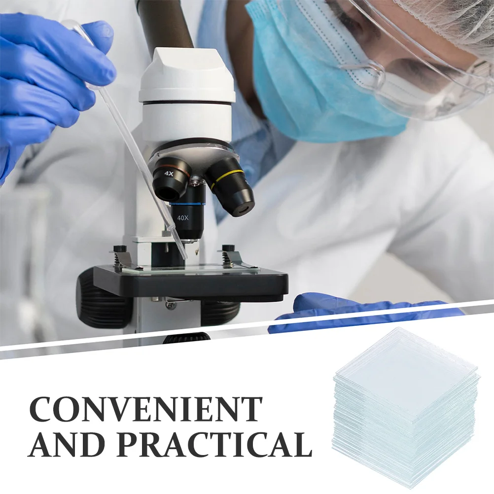 500Pcs Microscope Cover Slips Transparent Square Glasses Robust Specimen Preparation Consumable for Educational Institutions