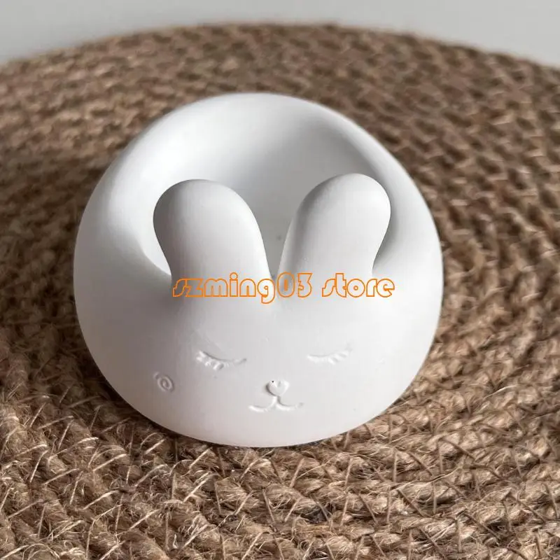 H9EC Easters Bunnies Cup Silicone Mold Rabbit Eggs Storage Storage Bow