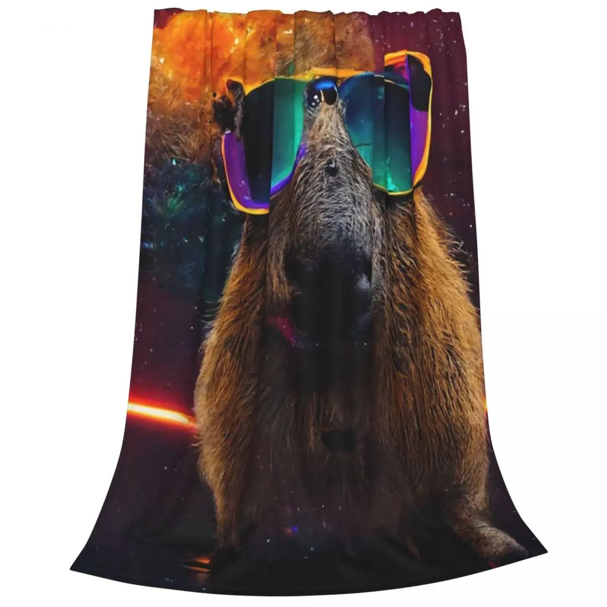 Ok I Pull Up Capybara With Sunglasses Blankets Flannel Lightweight Sofa Throw Blankets For Couch Bedding Throws Bedspread Quilt