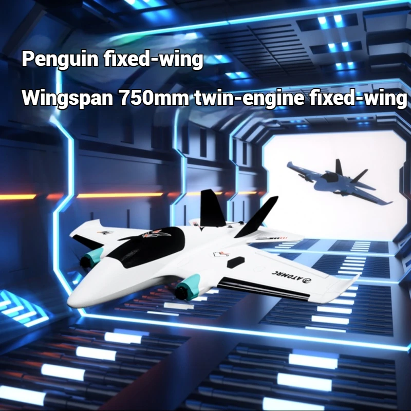 

New Fixed Wing Rc Model Airplane Fpv Penguin Twin Engine Time Travel Aircraft Flying Novice Remote Control Diy Toy Gifts