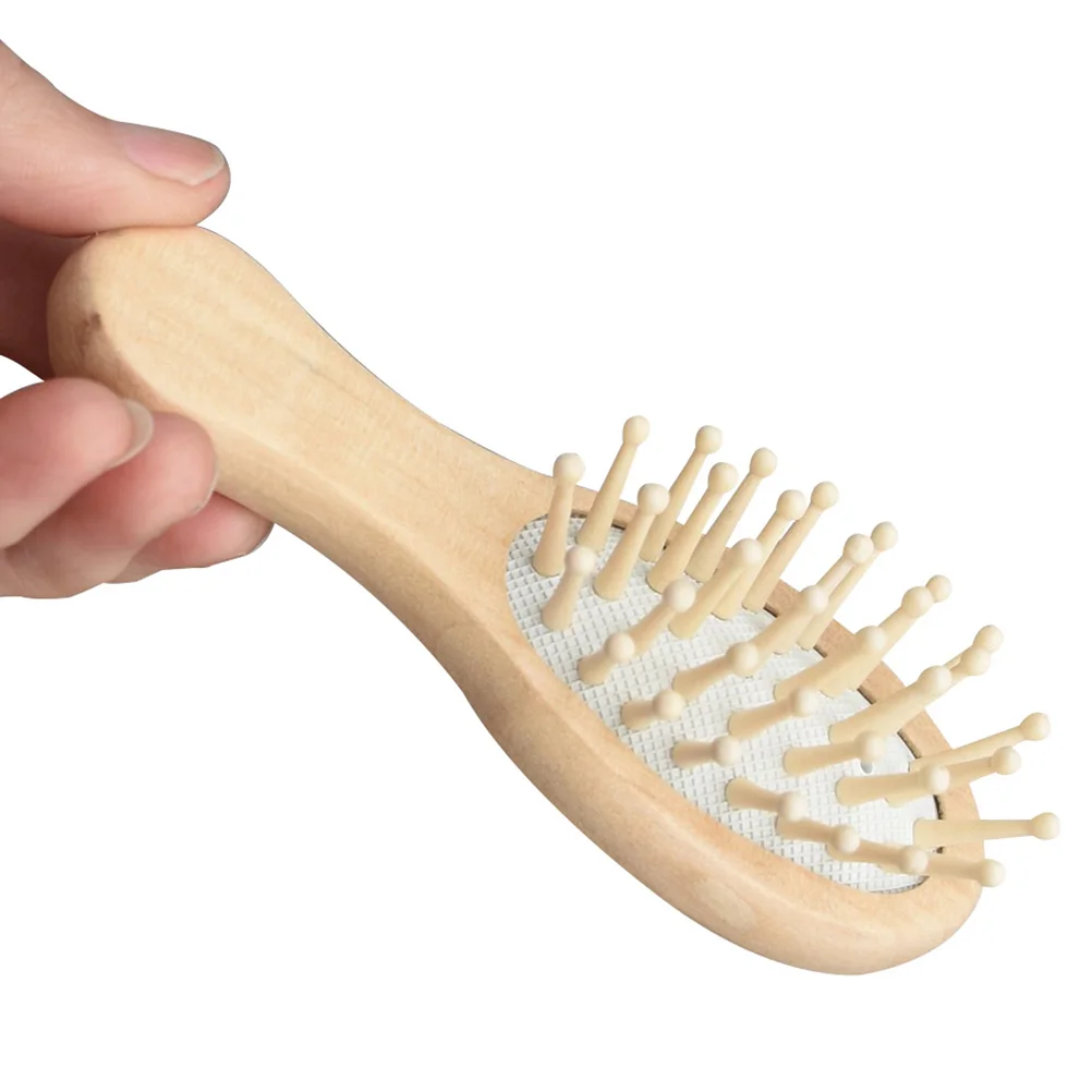 Brosse à Cheveux Ovale Portable en Bois, Peigne à LED Non Plus Riche, Petit, Cadeau d\'Anniversaire