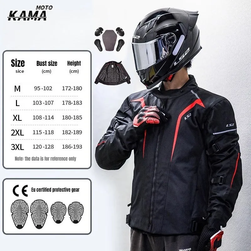 

Hot LS2 Winter Motorcycle Jacket Men Women Waterproof Windproof Biker Jacket Thermal Motocross Jacket CE Approval Moto Clothes