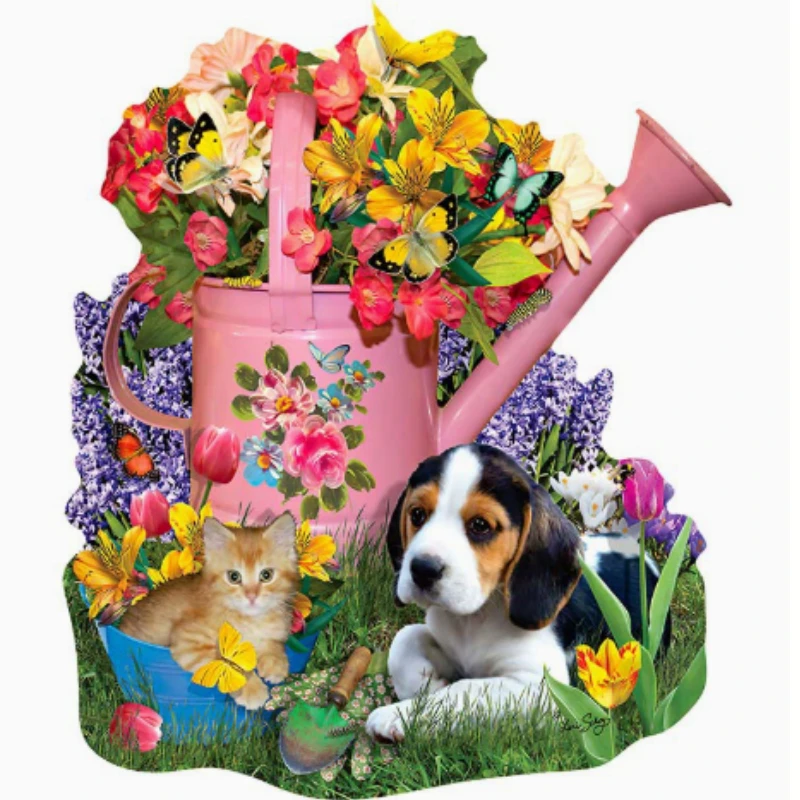 Unique Shape Animal Wooden Puzzle for Adults Puppy and Kitten Puzzle Art Toys Family Games Home Decoration