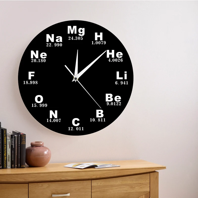 Periodic Table Of Elements Wall Art Chemical Symbols Wall Clock Educational Elemental Display Classroom Clock Teacher's Gift