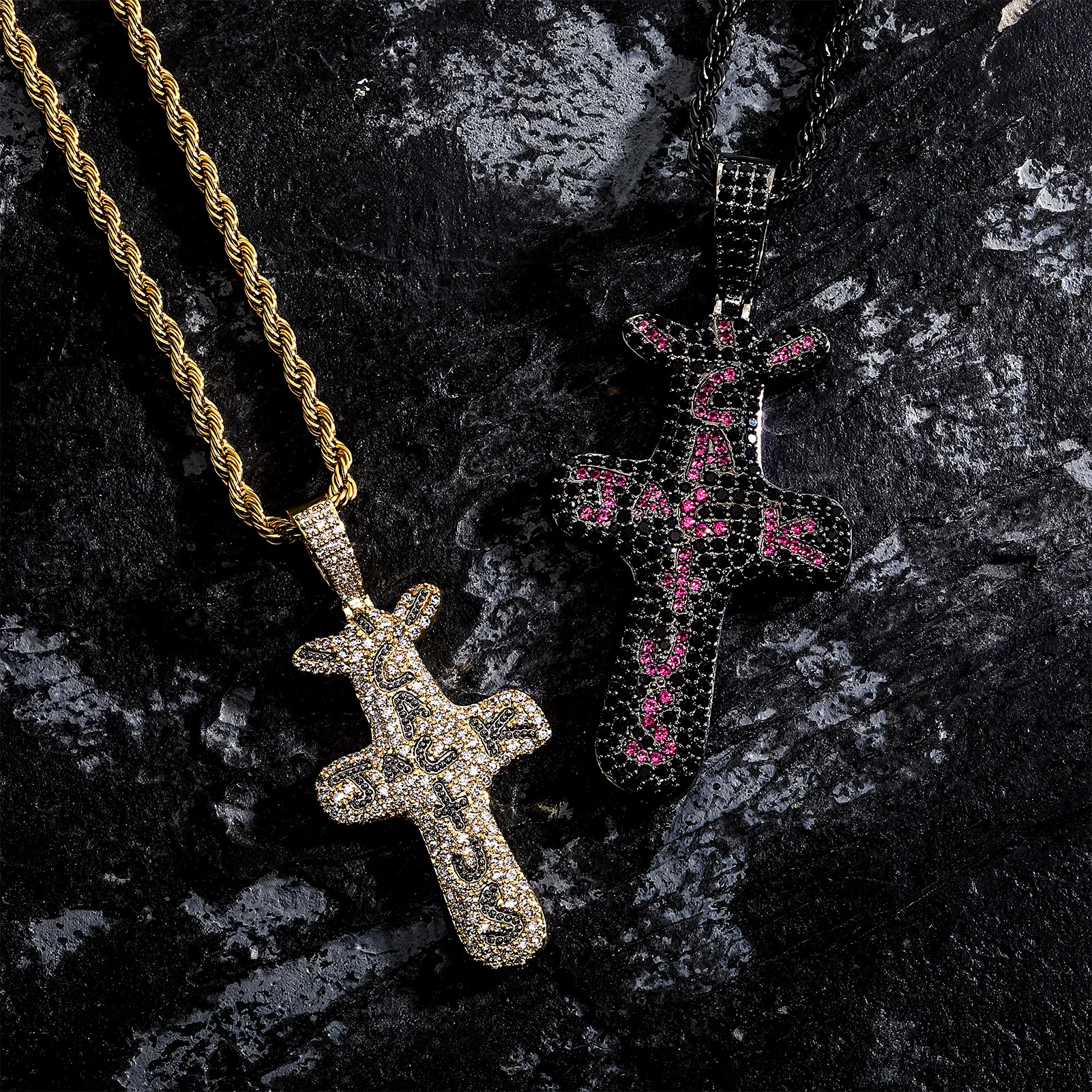 TOPGRILLZ Cactus Jack Pendant &Necklace Iced Cubic Zircon Plated Gold Silver Color Hip Hop Jewelry For Men Women