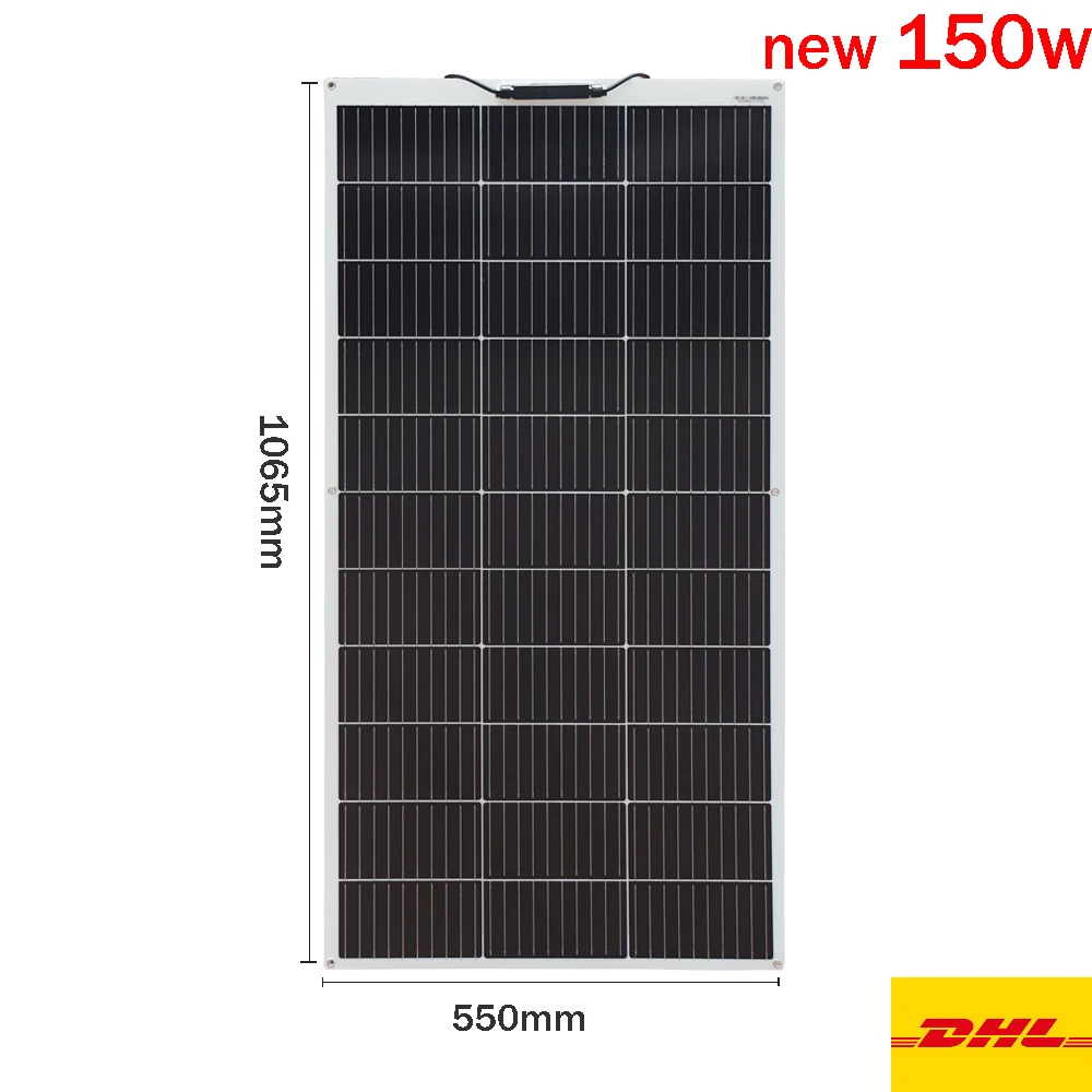 200w 150w 140w 120w 130w 100w fotovoltaïsch paneel flexibel zonnepaneel 12v batterij voor thuis balkon camper boot RV EU magazijn DHL verzending