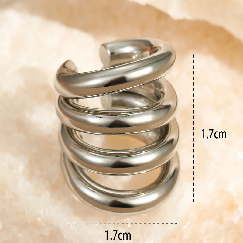 1pc Minimalist C-shaped Ear Clips Without Ear Holes or Ear Bone Clips, Multi-layered Fashionable and Cold Style Earrings