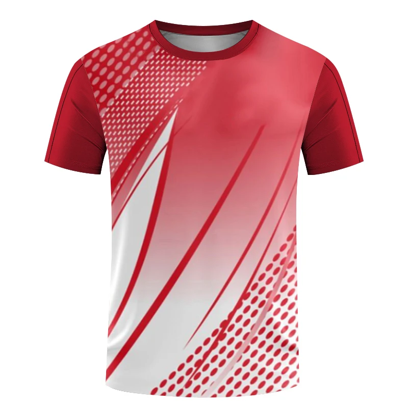 Gym T-Shirts Table Tennis Sportswear Men's Creativity Print T-Shirts Running Women's Fitness Wear Boys Badminton Training Tops