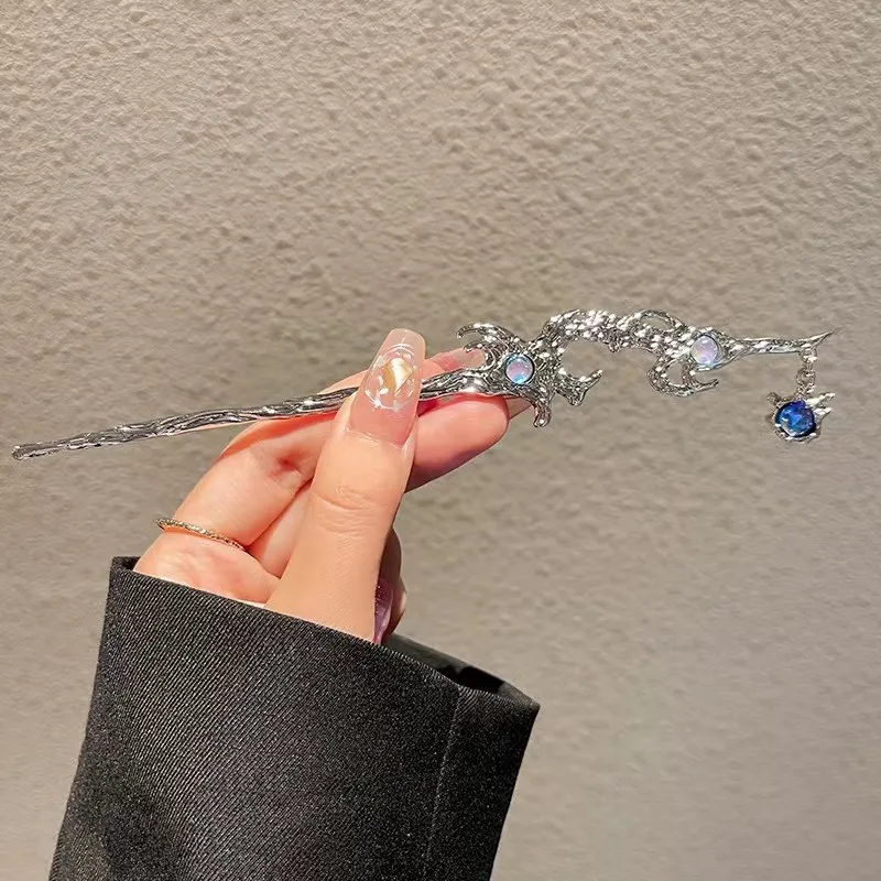 Bastões de cabelo de pedra da lua vintage estilo chinês simples pauzinho de cabelo grampos de cabelo grampos de cabelo femininos joias acessórios para cabelo