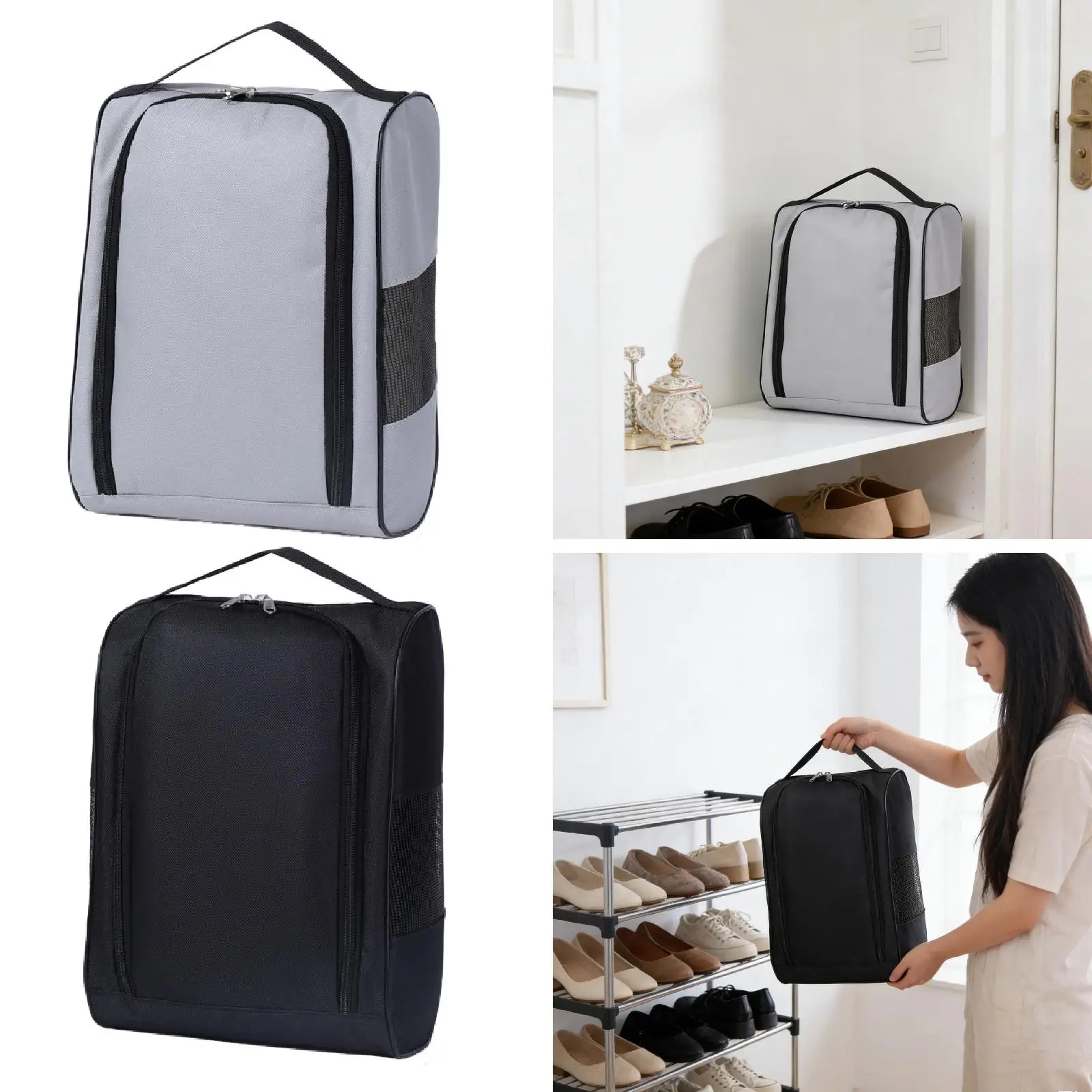 

Oxford Cloth Golf Shoes Bag for Men Women Travel Storage Breathable Sports Pouch with Zipper Closure for Golf Accessories