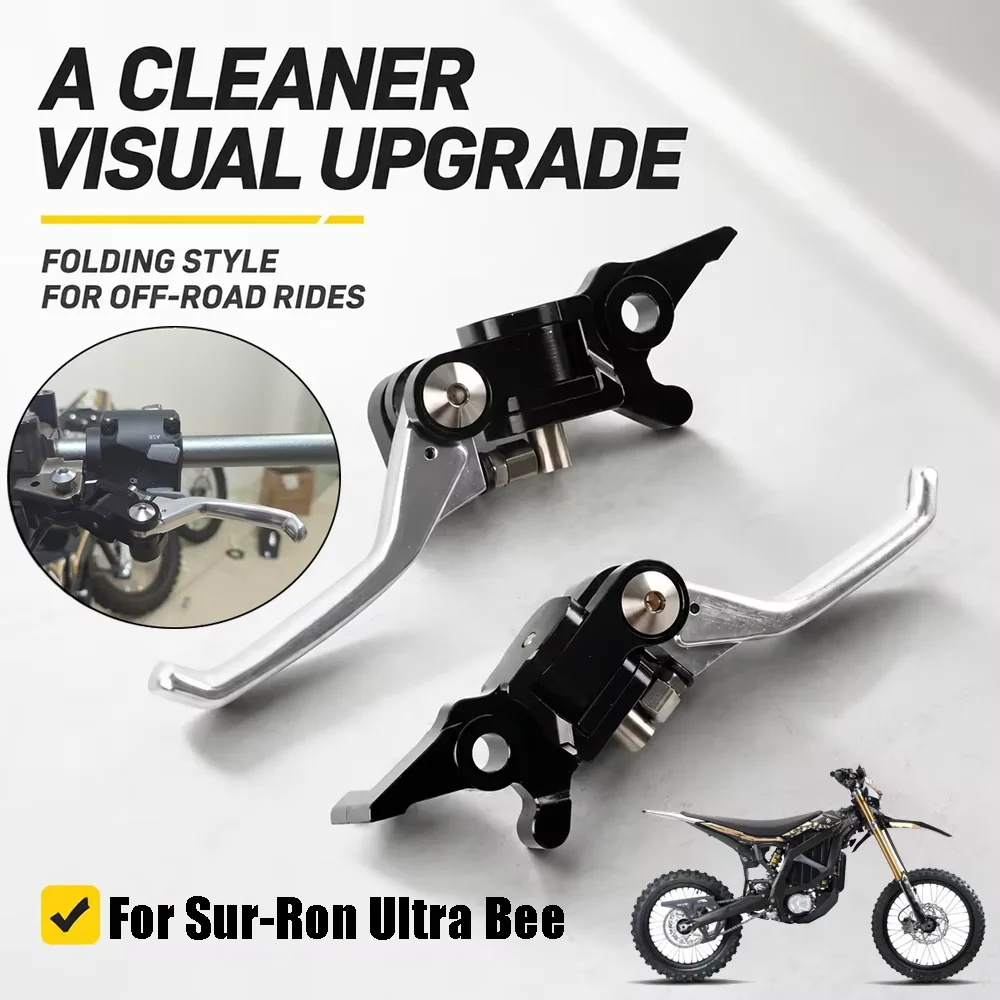 For Sur Ron Ultra Bee Surron Ultrabee Electric Dirt Bike Two Fingers Brake Levers Folding Drop-proof Forged Brake Handle