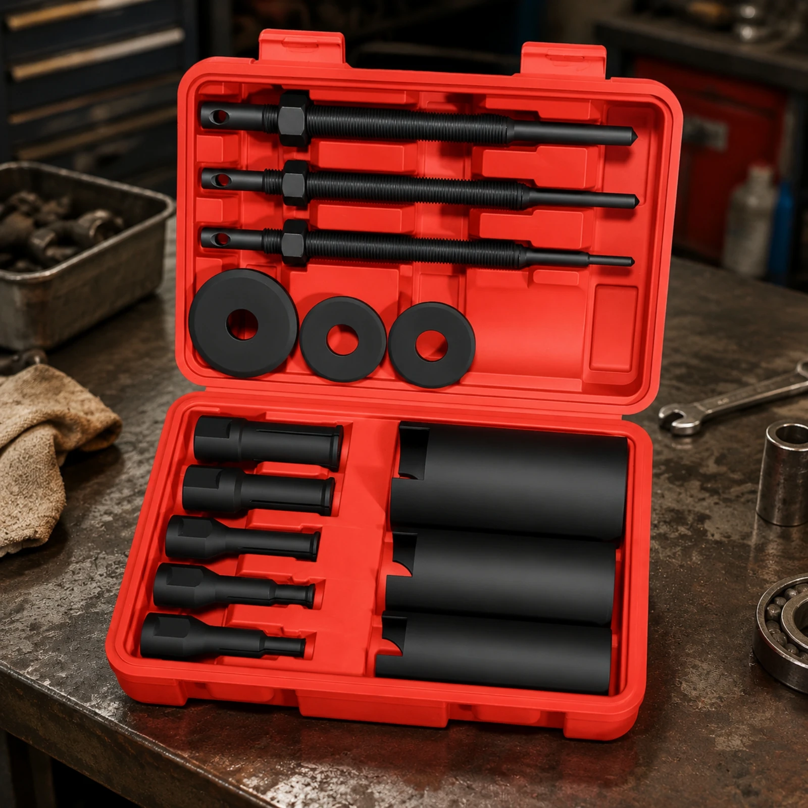 14 Pieces Bearing Removal Tool Kit High Hardness Inner Bearing Puller Set Long-Lasting Compact for Mechanics, Motorcycle Repair
