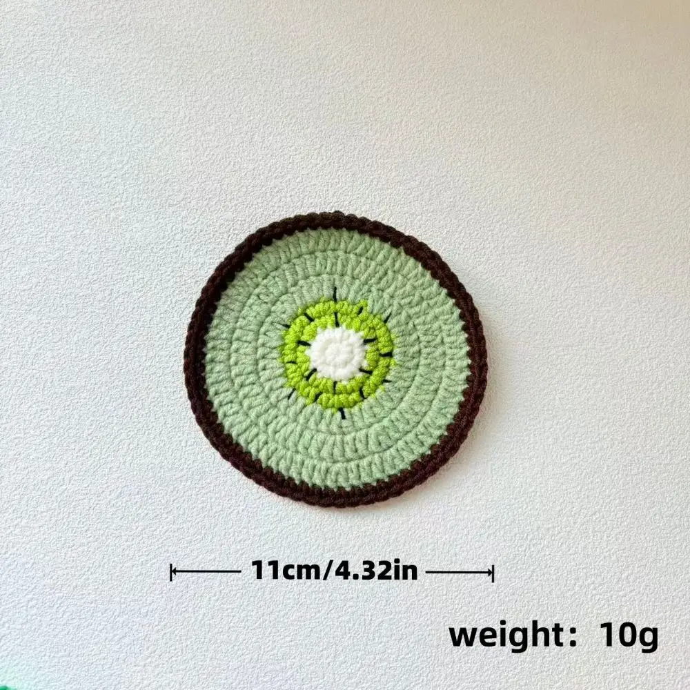Yarn Crochet Fruit Coasters Handmade Crochet Fruit Shaped Knitted Cup Mats Soft Lightweight Heat Insulating