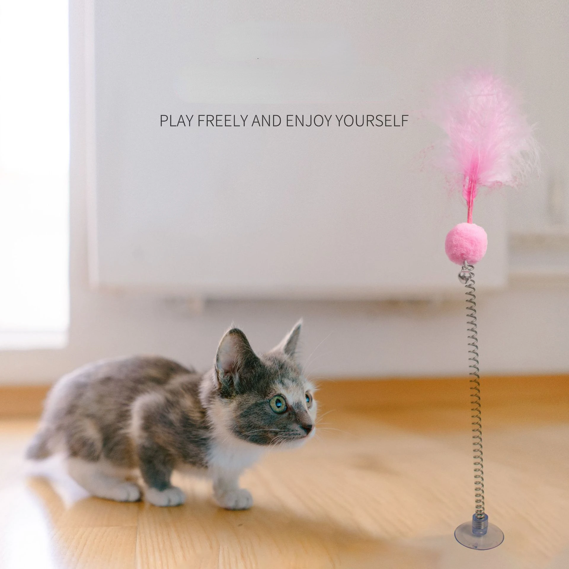 Funny Cat Toys Creative Cat Interactive Toy with Bell Fake Feather Pets Catcher Teaser Decor Cat Stick Kitten Toys Pet Supplies