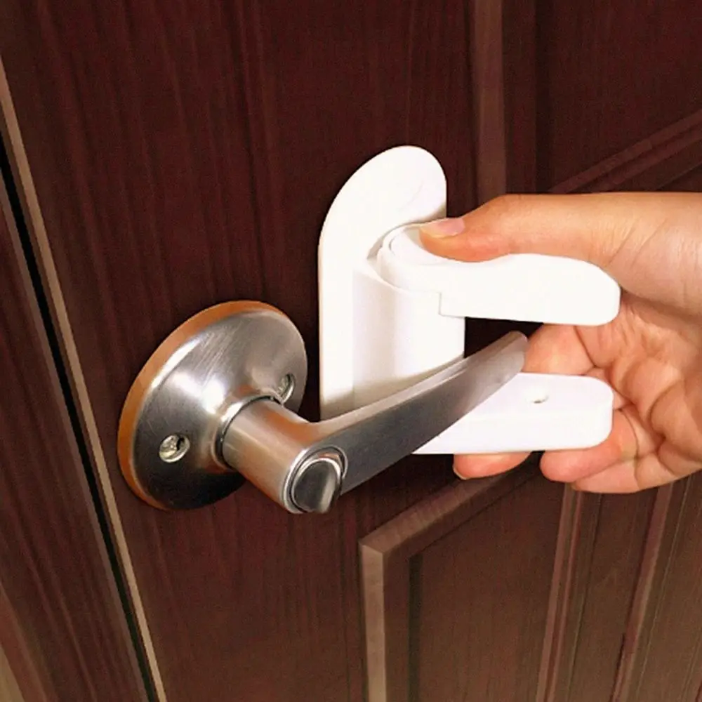 Door Handle Baby Safety Lock Portable Universal Children Protection Security Latch Self Adhesive Home Door Lever Lock