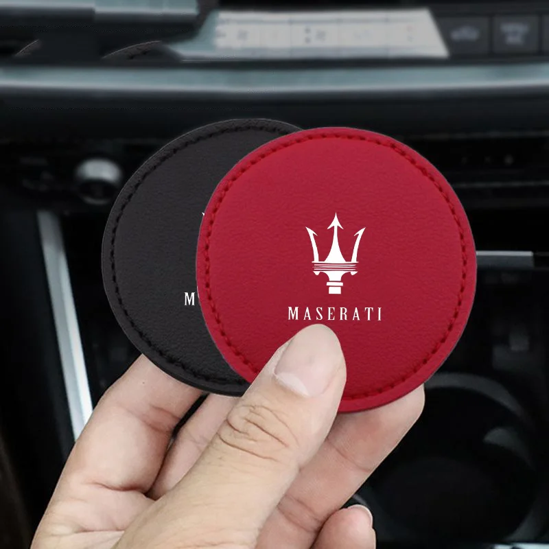 2pcs Car Coaster Water Cup Bottle Holder Anti-slip Pad Mat For Maserati Quattroporte GranTurismo MC20 Levante Grecale Coupe