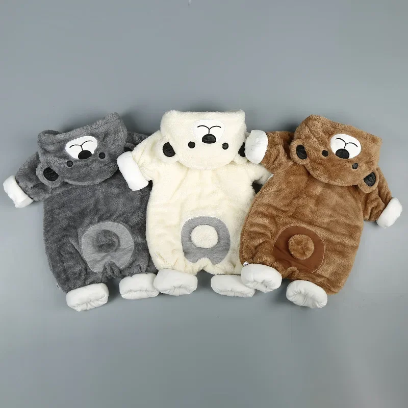

2024 Winter Newborn Fleece Velvet Rompers Overalls Clothes Infant Baby Boys Girls Cartoon Bear ears Thicken Warm Pure Coats