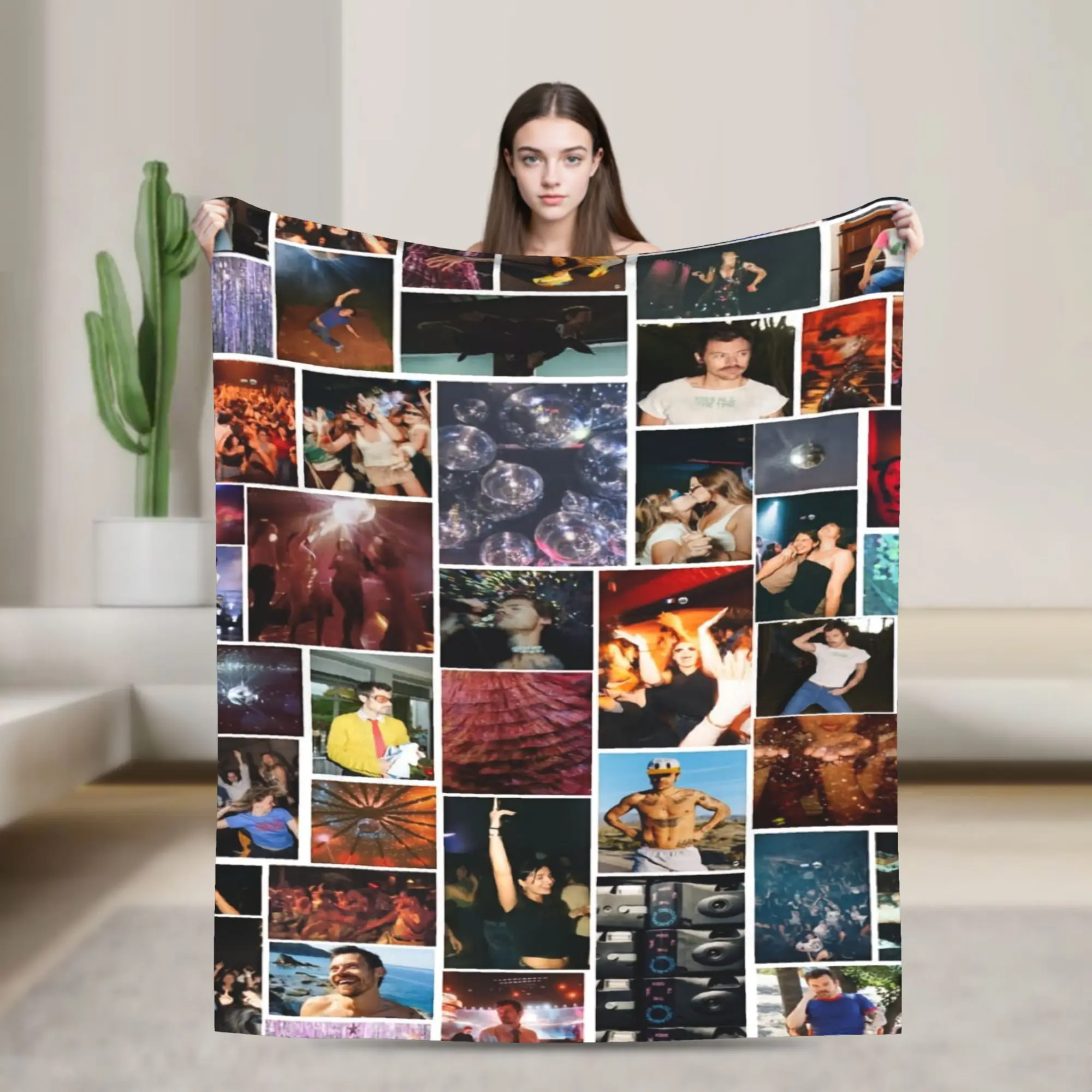 Harrys Styles Kiss All The Time Disco Soft Cozy Blankets  Pattern Travel Throw Blanket Couch Flannel Bedspread Sofa Bed Cover