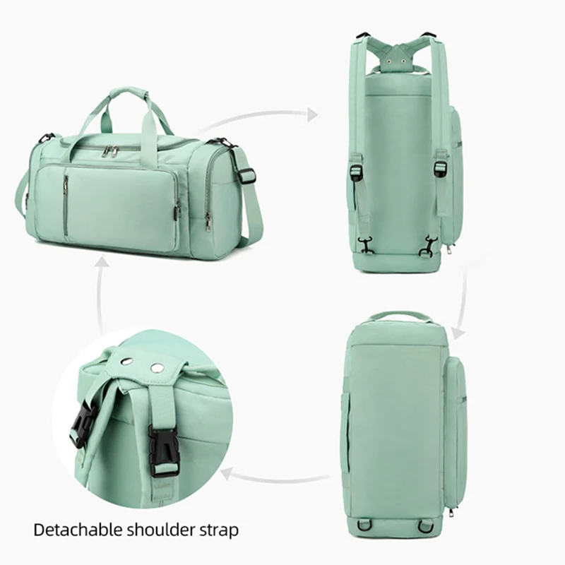 Gym Fitness Bag Carry On Casual Travel Handbag Dry and Wet Separation Outdoor Sports Training Swimming Yoga Backpack for Women