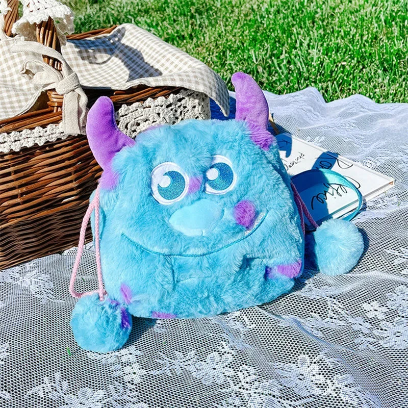 حقيبة ظهر Monsters Inc Monsters University James P. Sullivan من القطيفة للرجال والنساء حقيبة يد كرتونية أنيمي إكسسوارات تنكرية هدية