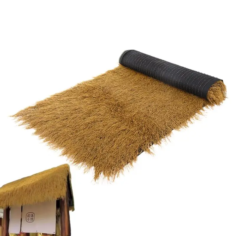

Thatched House Tiles Imitation DIY Roof Carpet Fake Straw Simulation Grass Decorative for Garden to Weave Duck Blind Lifelike