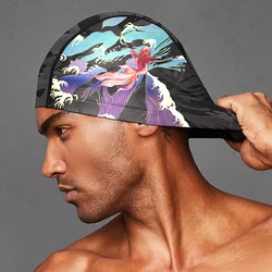 Unisex Chinese Style Swimming Cap Hats Accessories For Man Women Kids Youngs Waterproof Fishtail