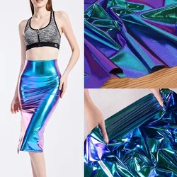 Purple Elastic Color Illusion Waterproof Fabric Graduation Design Bronzing Two-color Fabric Wholesale Cloth for Sewing Meters