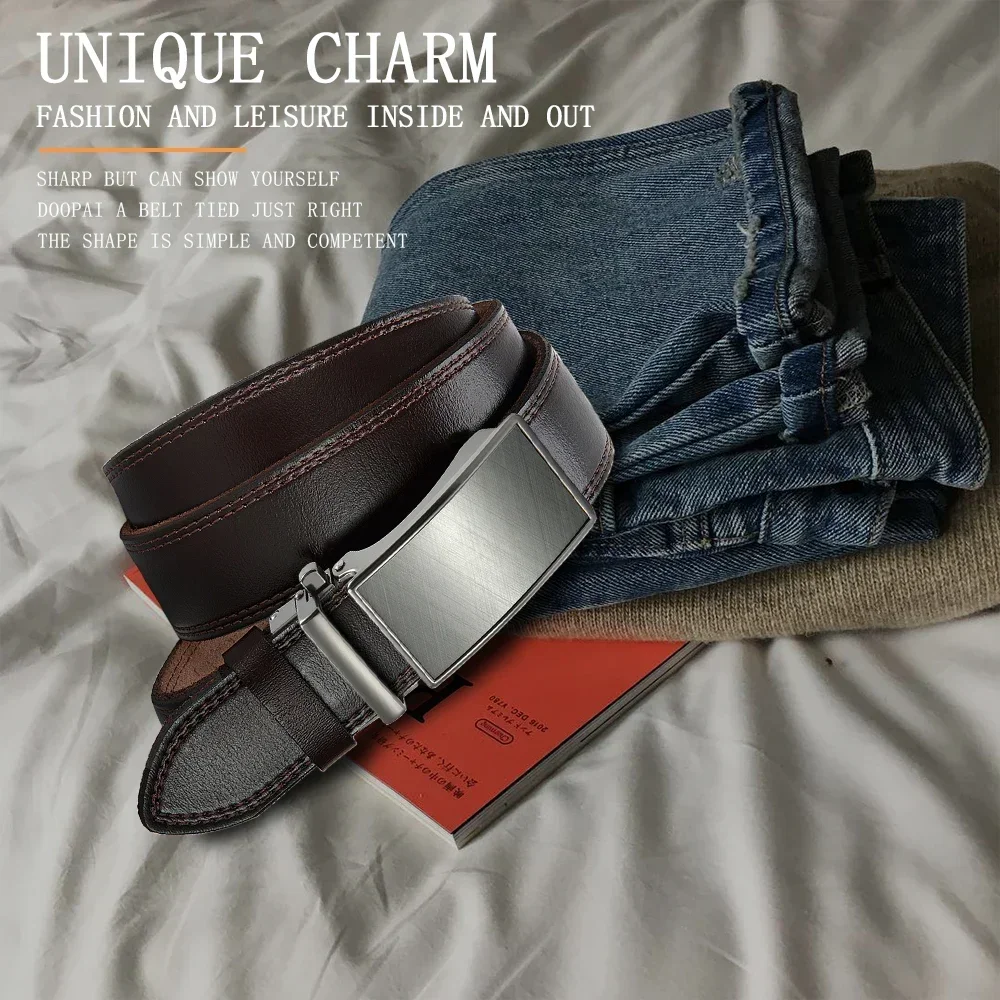 Berühmte Marke Gürtel Männer Herren Gürtel Qualität Echtes Luxus Leder Gürtel Für Männer Gürtel Männlich Strap Männlich Metall Automatische Schnalle – Detail 3