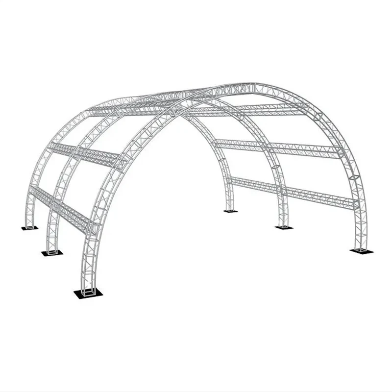 Aluminum outdoor concert circular truss curved roof lighting truss arch stage roof truss system design