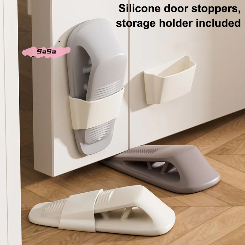 

1Pc Silicone Drill-Free Retractable Door Stoppers Anti-Collision Windproof Fixed Door Closers Locks Home Hardware Accessories