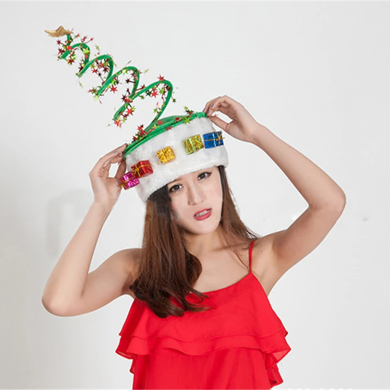 

10pcs Tree Hat Xmas Gift Spring Hats Lovely Star Box Pendants Holiday Winter Prop Adult Children Decoration Wedding Festival