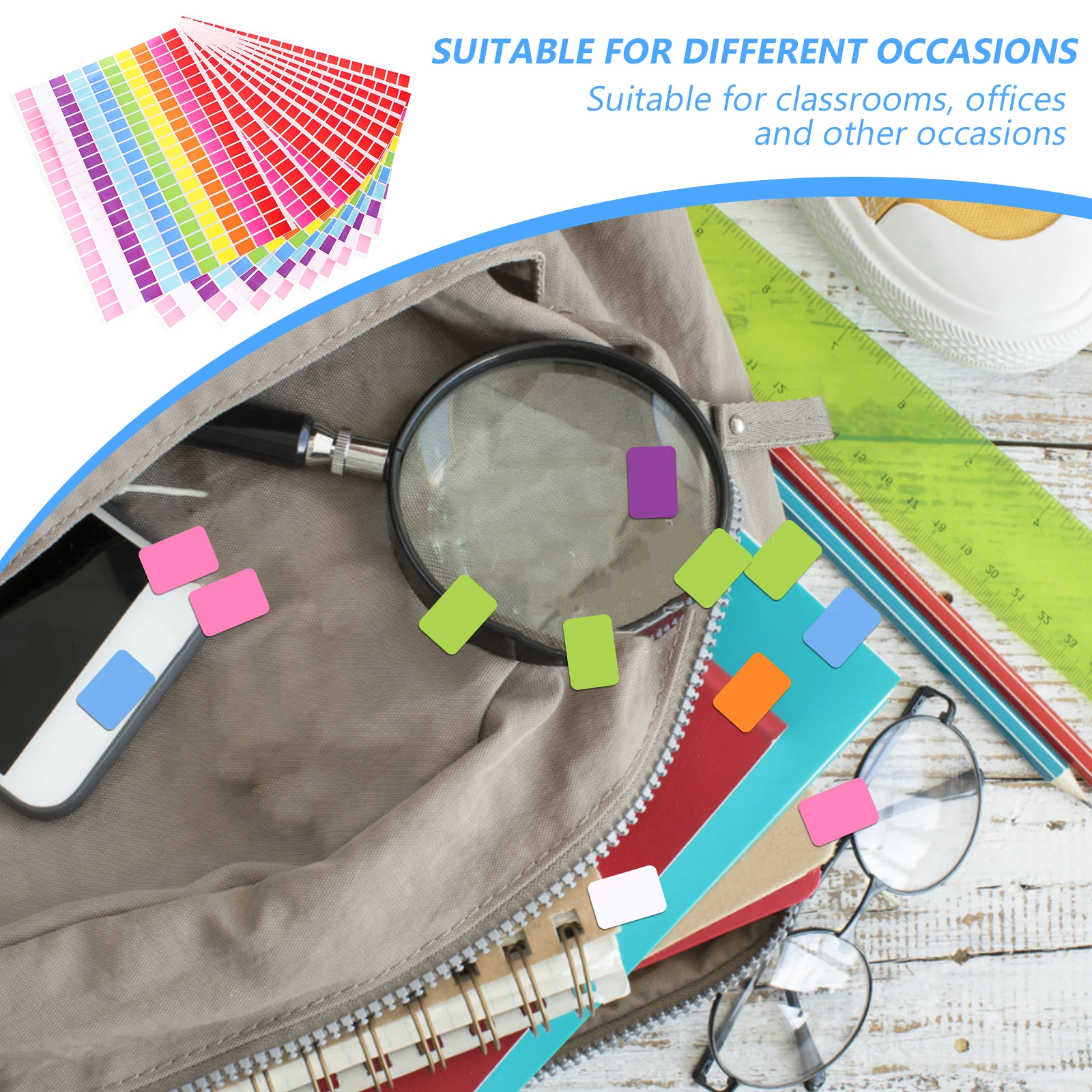 

13x19mm Removable Sticky Label Colored Labels for Office Classroom Organization Coding Decorative Color Stickers Tags