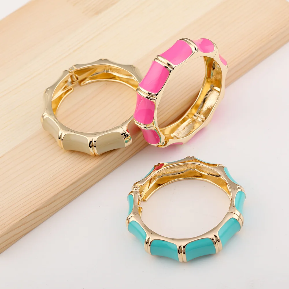 

enamel bracelet For Women Designer New Jewelry Fashion Bohemia Wave Stripe Styles Iron Trendy Girl Gift Party