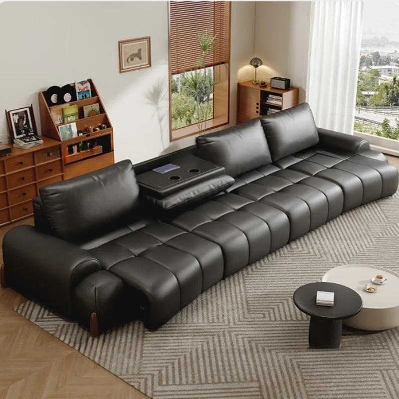 

Диван-кровать с электроприводом и функцией раскладывания Zero Wall, итальянский минимализм, для гостиной, из натуральной кожи (первый слой)