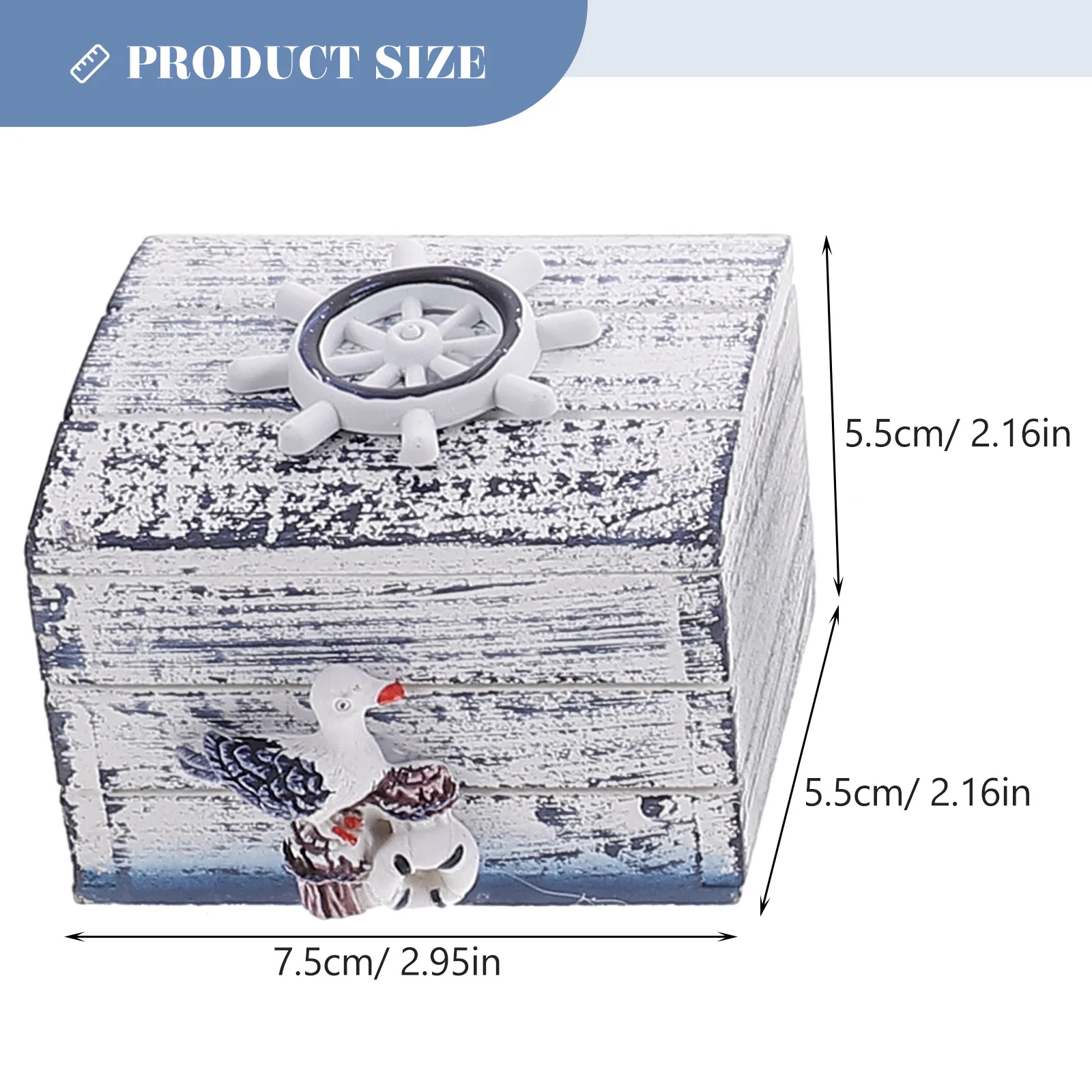 4 قطعة صناديق تخزين المجوهرات على طراز المحيط غرامة مصنوعة من الخشب الراتنج حلية حالات المدمجة منظم سطح المكتب حامل الزخرفية