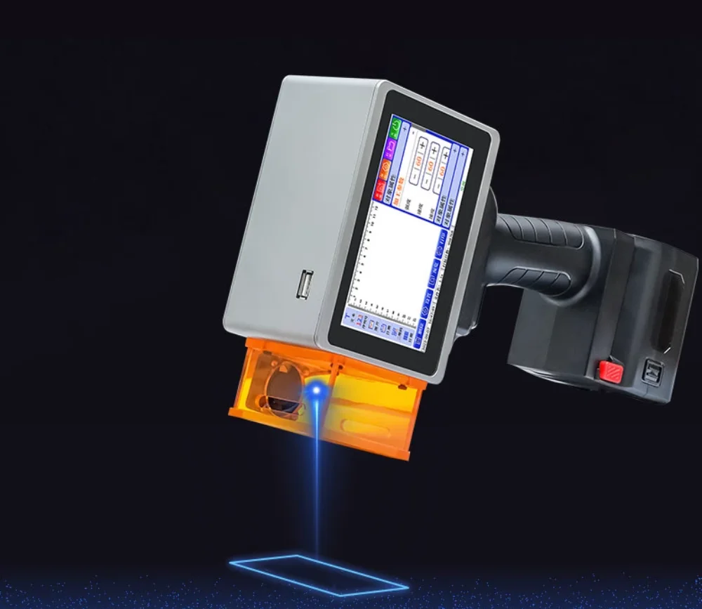 Mesin penanda layar sentuh baterai lithium Tanggal produksi kode batang kode QR mesin ukiran printer gambar logo