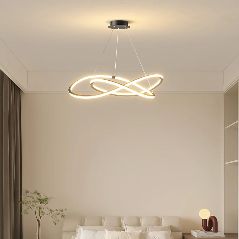 Imagem -05 - Neo Gleam Black White Led Lustre para Sala de Jantar Cama Quarto Cozinha Decoração Ac110220v Pingente Modern Chandelier Fixtures