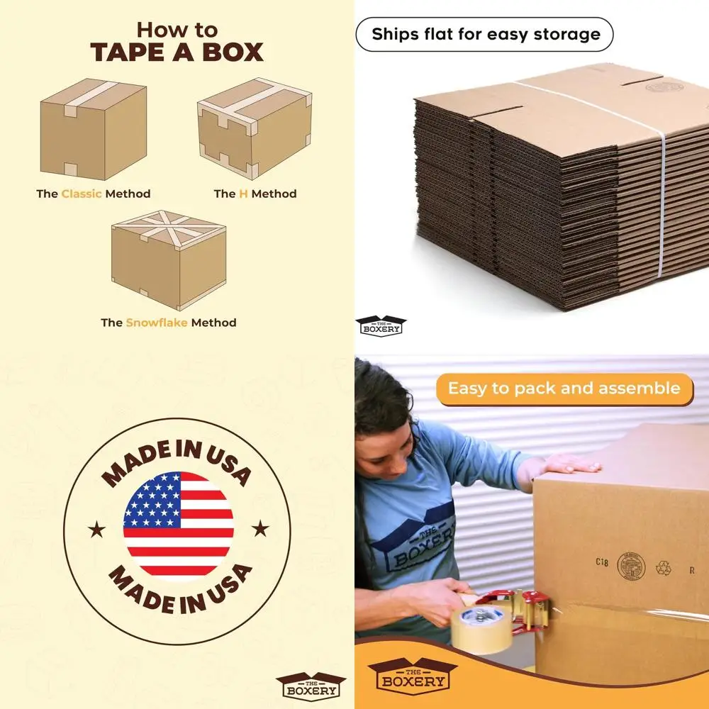 

Набор из 25 коробок из гофрированного картона коричневого цвета, 18x16x14 дюймов, для доставки, упаковки, переезда и хранения - прочные, экологичные, пригодные для переработки.