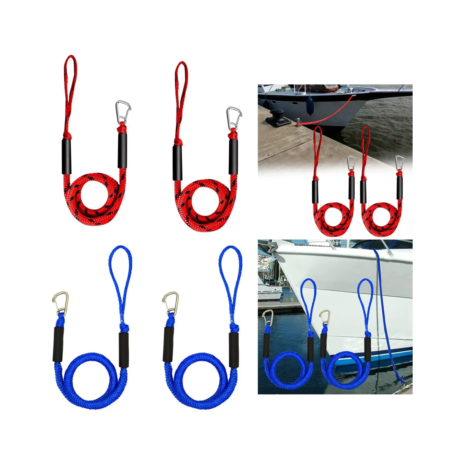 Línea de muelle Bungee marina, cuerda elástica de amarre para barco, cuerda de anclaje flotante para accesorios de muelle de barco