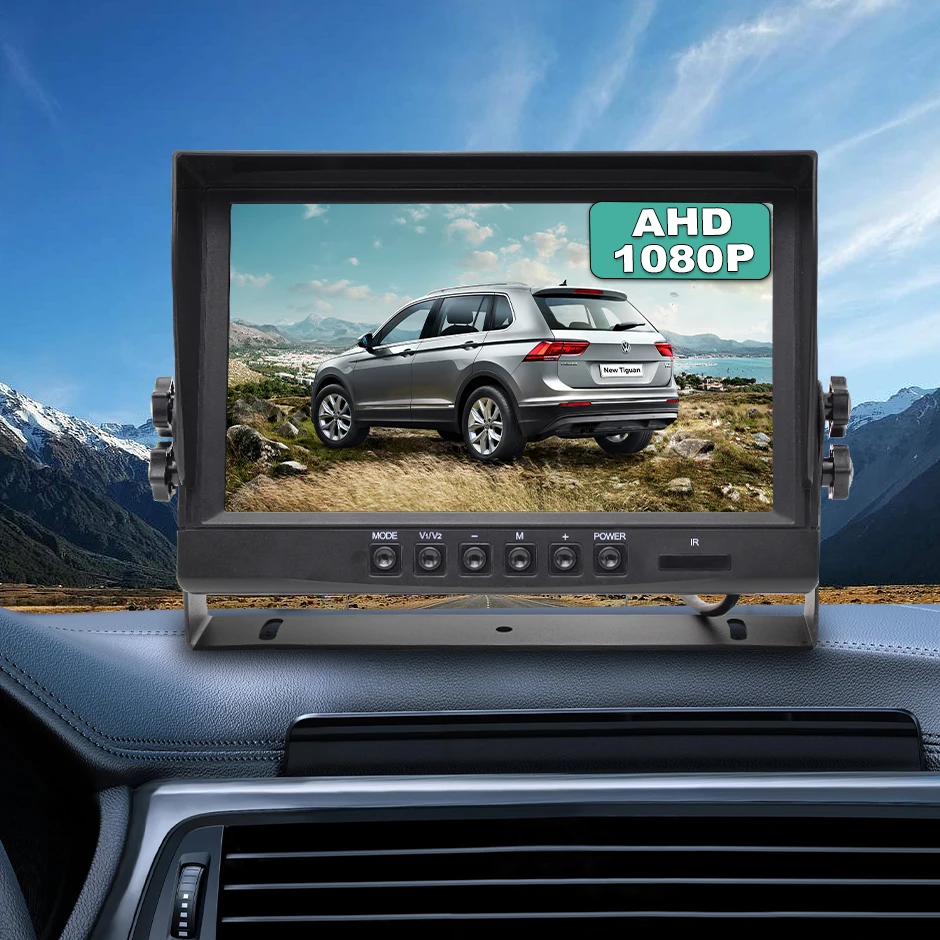 9 بوصة IPS شاشة 4Pin RCA التوصيل شاشة فيديو السيارة مع AHD 1920x1080P IR للرؤية الليلية كاميرا لموقف السيارات لأي نموذج سيارة