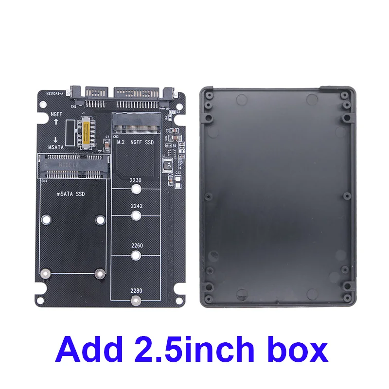 

M.2 NGFF SSD MSATA Protocol To Serial Port External Built-In Hard Disk Box Msata To Sata 3 3.0 Dual Disk Switching With Switch