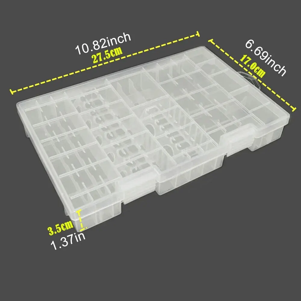 Batteries Organizer Storage Case Box Holder Clear Plastic Container Portable- Hard Plastic Anti Impact Wear Storage Box