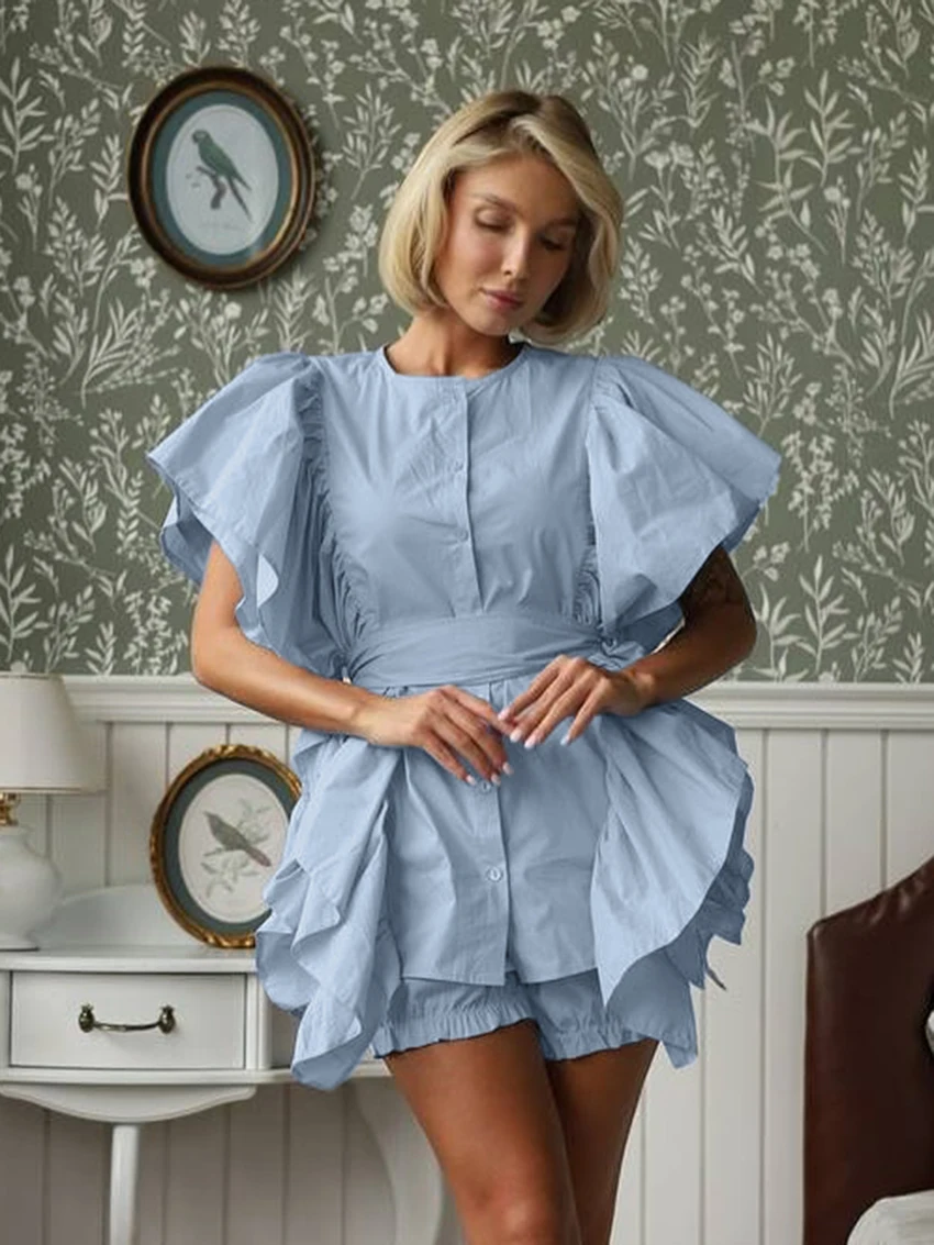 Marthaqiqi القطن السيدات قمصان النوم دعوى س الرقبة ملابس خاصة الدانتيل يصل ملابس النوم بلا أكمام منامة السراويل مجموعات ملابس النوم الإناث غير رسمية