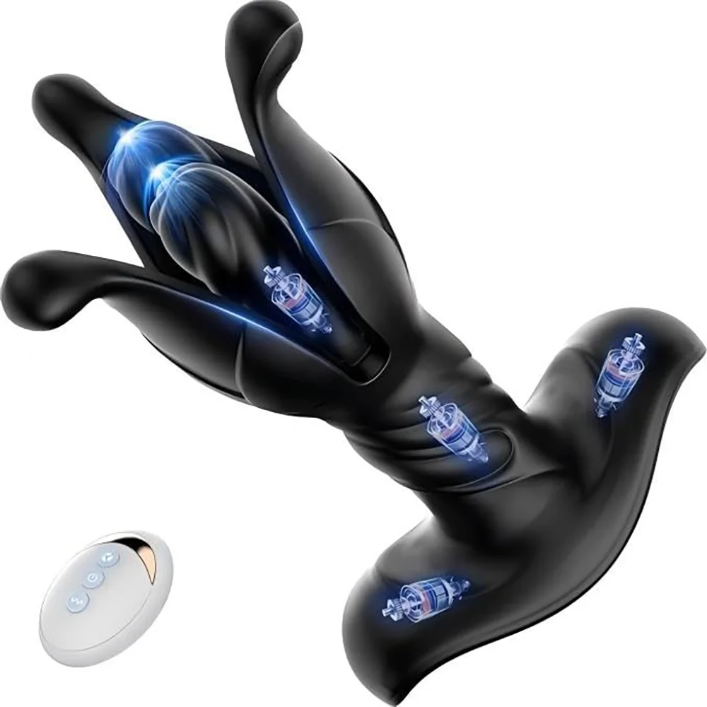Zdalnie Sterowany Masażer Prostaty Wibrator Zabawki Erotyczne dla Mężczyzn Korek Analny 9 Trybów Stymulacji Wibracyjnych, Pulsacyjnych i Ruchów Wzdłużnych dla Gejów