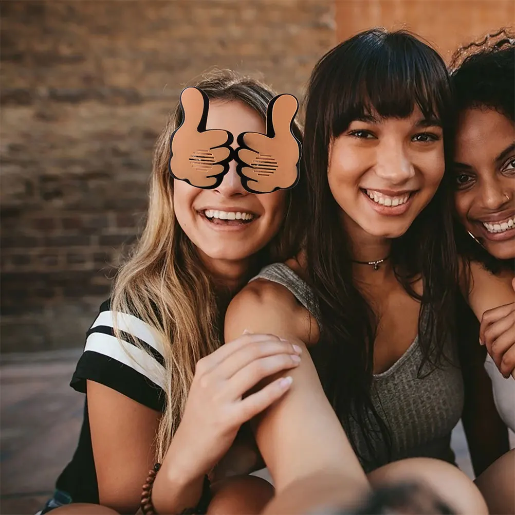 

2 шт., забавные очки с большим пальцем вверх, новинка, вечерние солнцезащитные очки, легкий пластиковый реквизит, очки на день рождения